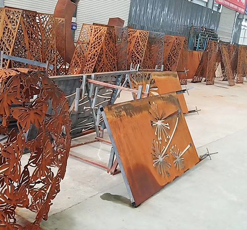 马龙耐候钢板屏风